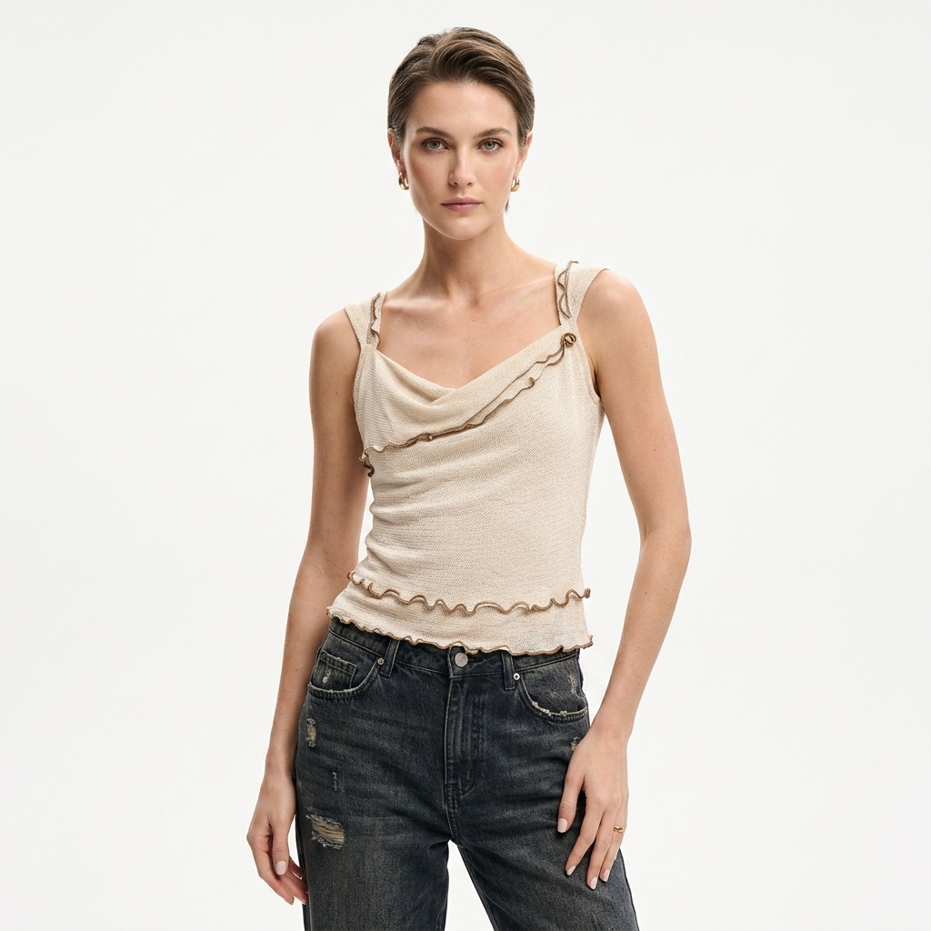 2459781 Desigual Top Beige Donna