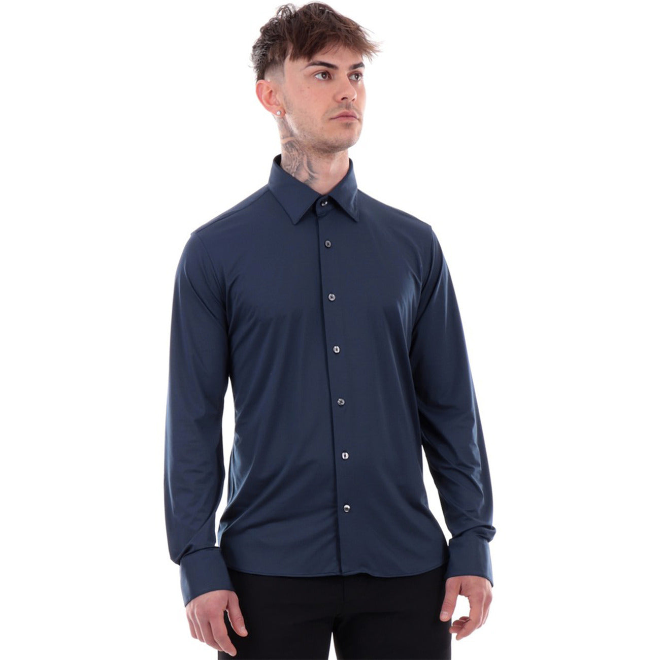 2431000 RRD Camicia Blu Maniche Lunghe Uomo