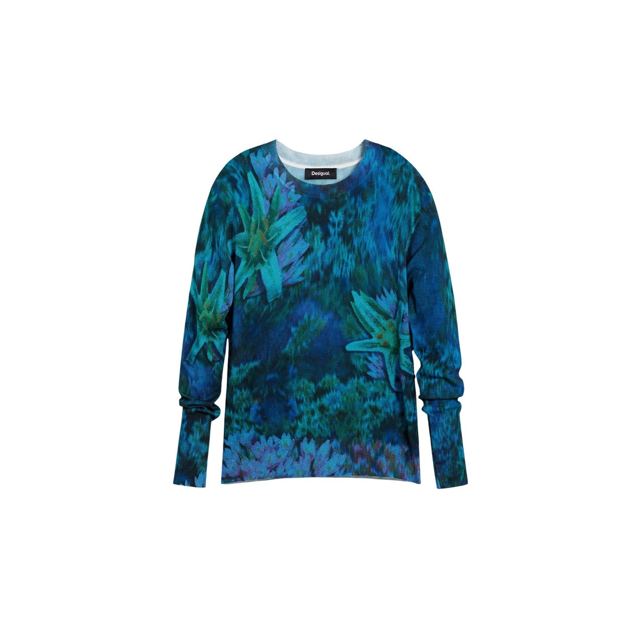 2453159 Desigual Maglia Donna Blu Floreale Viscosa