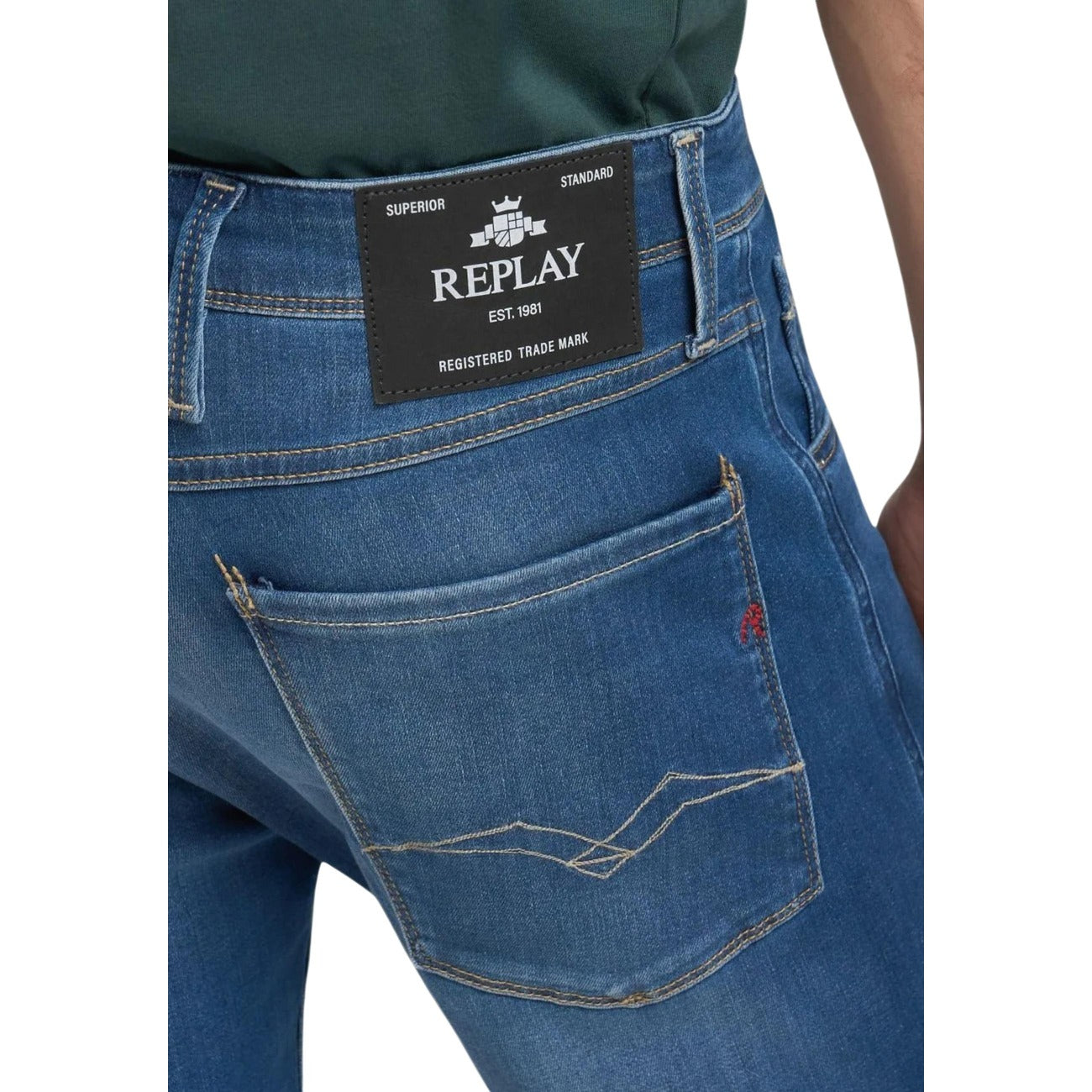 2460970 Replay Jeans Blu Stretch Uomo