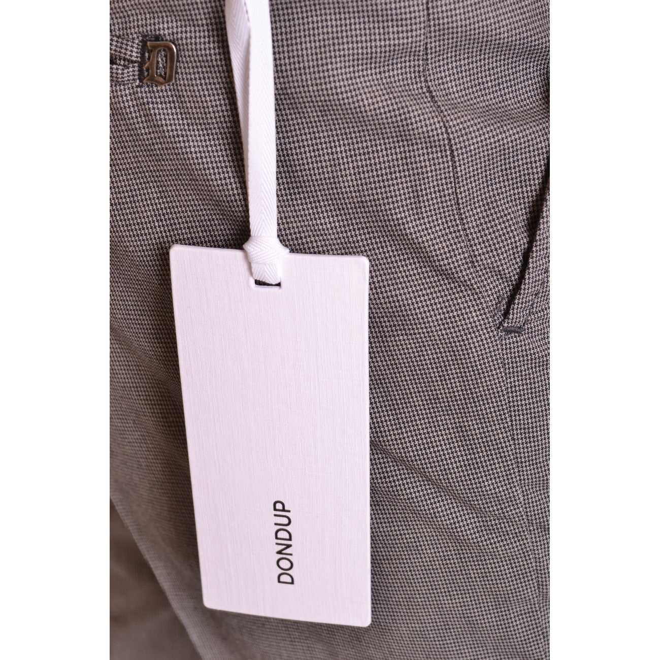2429473 Dondup Pantaloni Grigio Quadri 100% Cotone Uomo