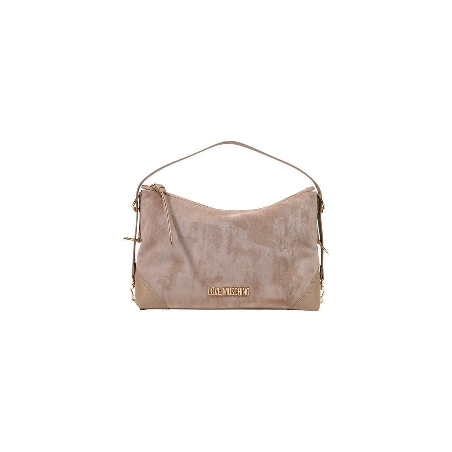 Borsa Hobo Media Linea Signature Zip in Velour Beige