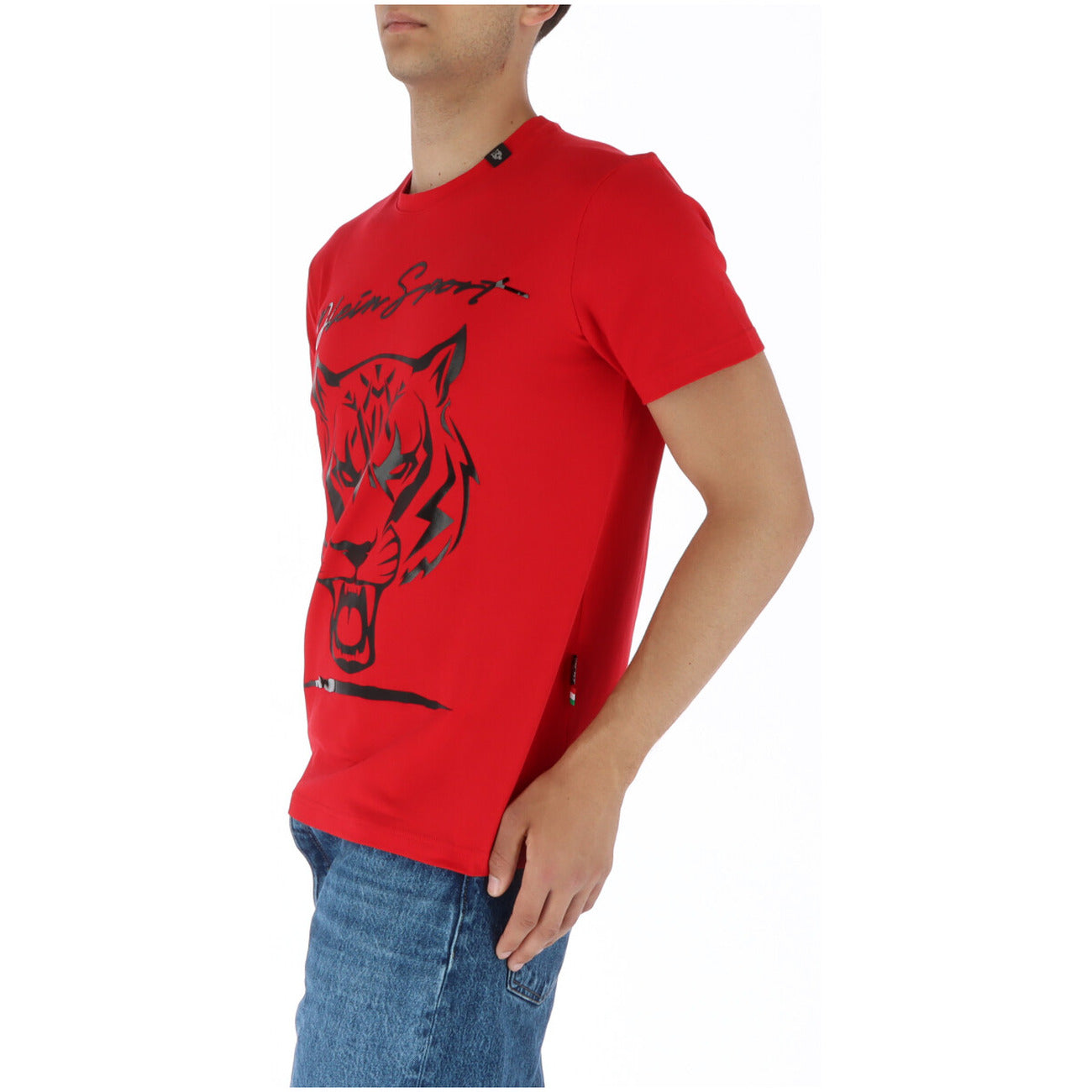 444132 Plein Sport T-Shirt Rosso Stampa Uomo