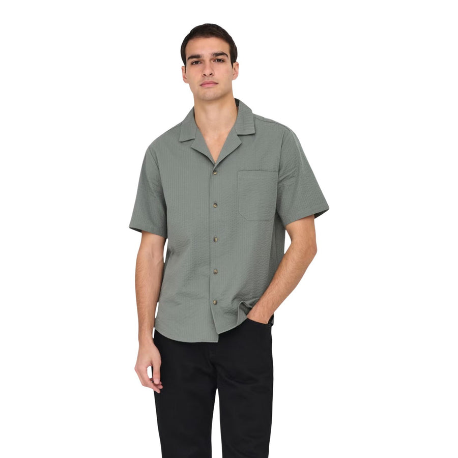 Camicia Uomo Onseye Resort Seersucker Shirt 22030009