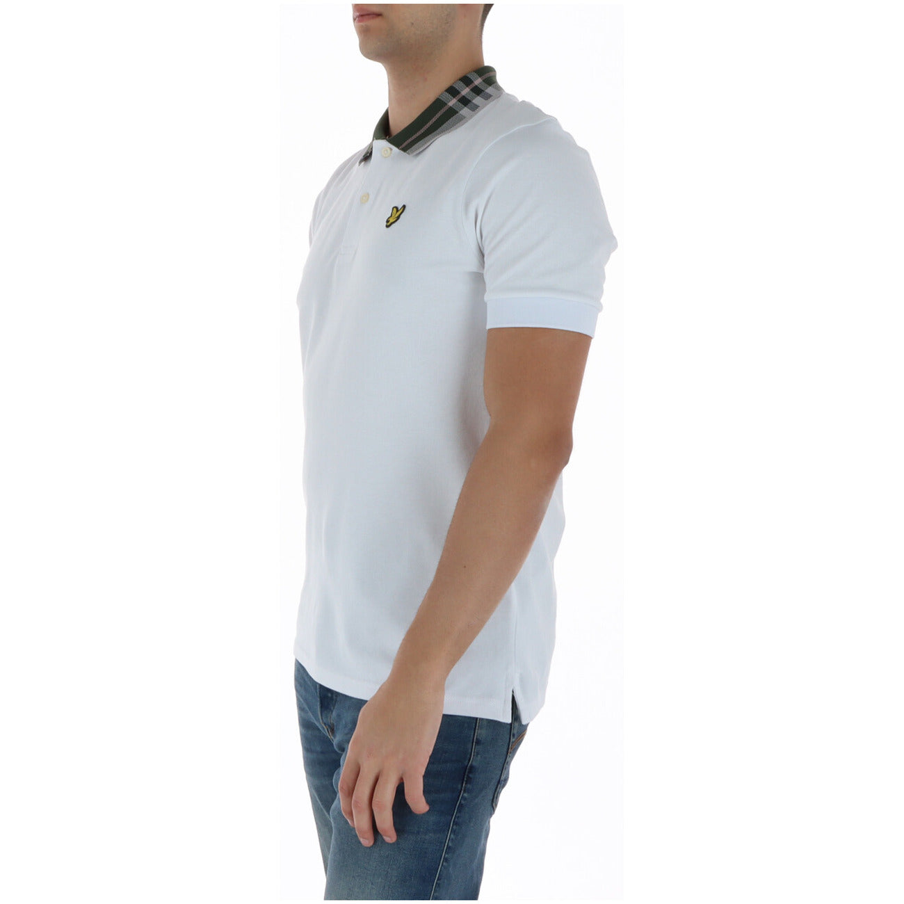 2456847 Lyle & Scott Polo Bianca Cotone Elastan Colletto Polo Uomo