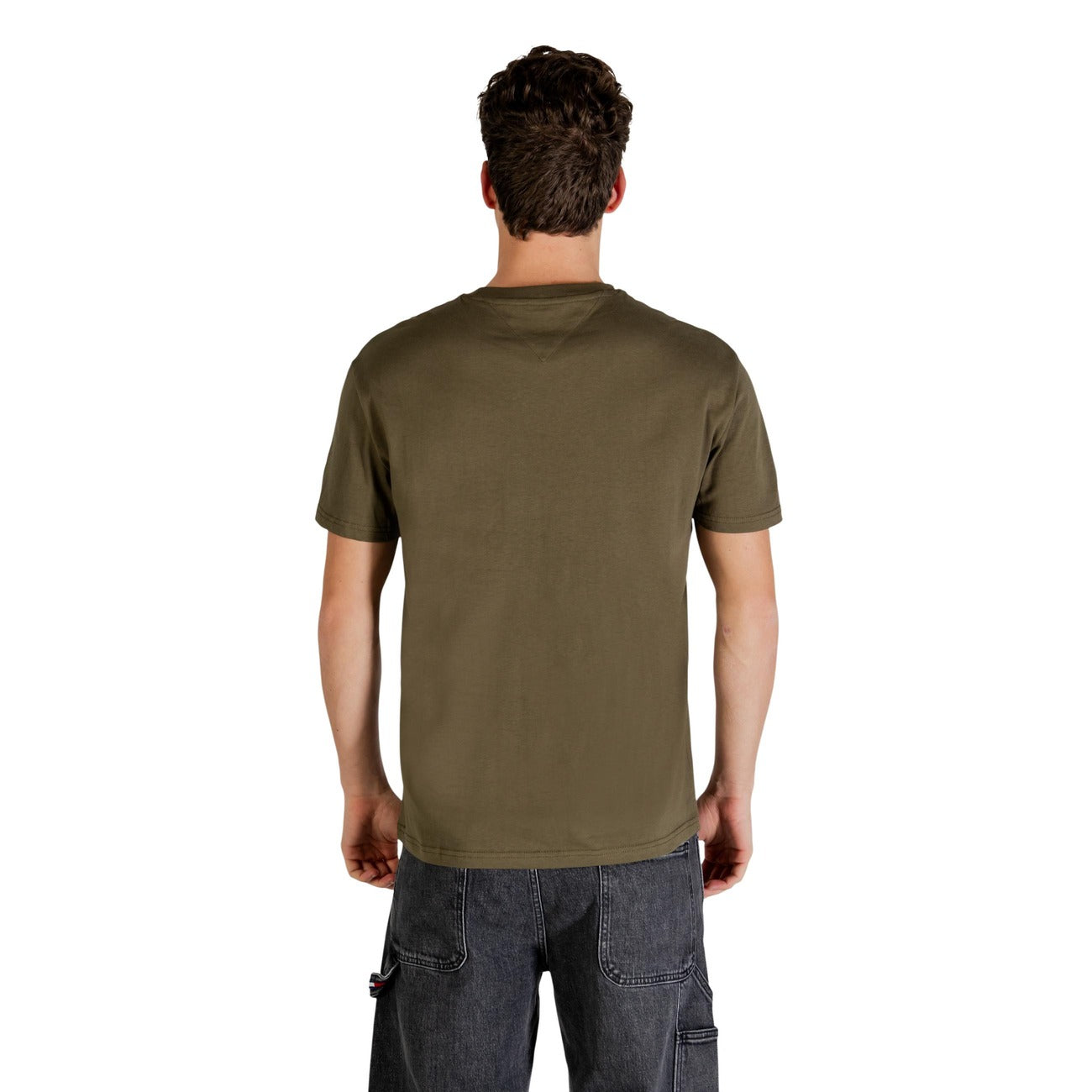 2447264 Tommy Hilfiger Jeans T-shirt Verde Oliva Cotone Organico Uomo