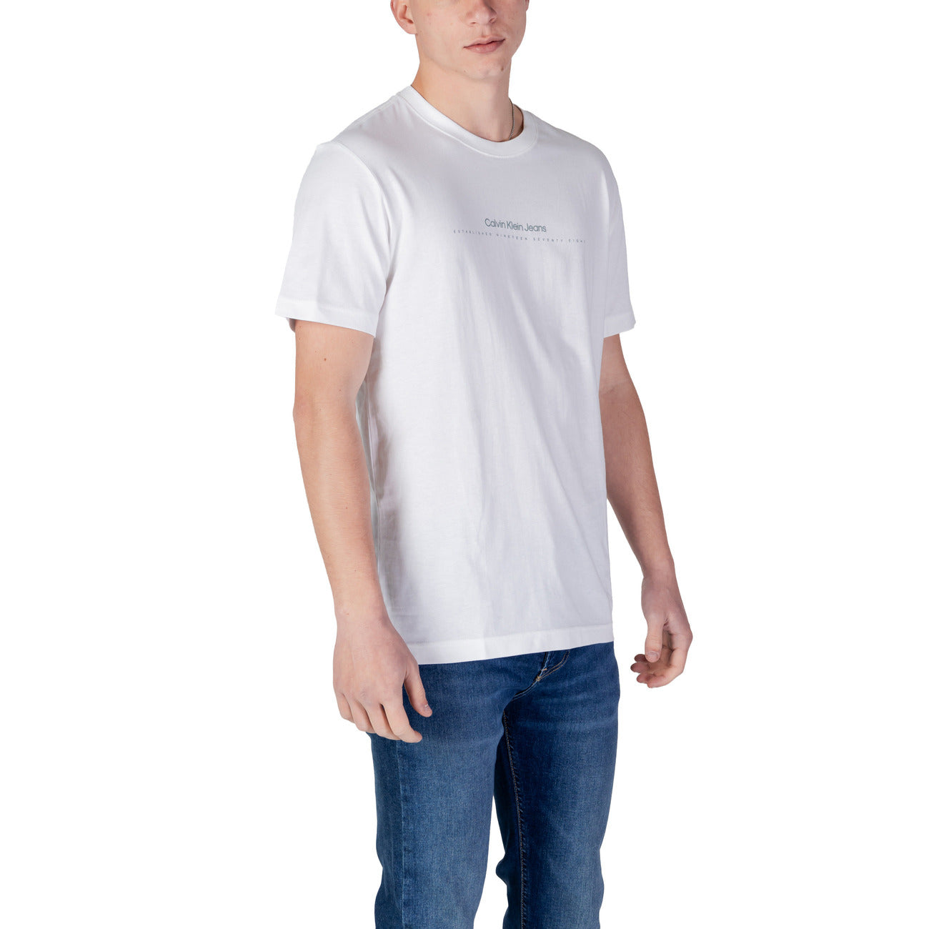 2408241 Calvin Klein Jeans T-Shirt Bianca Monocromo Uomo