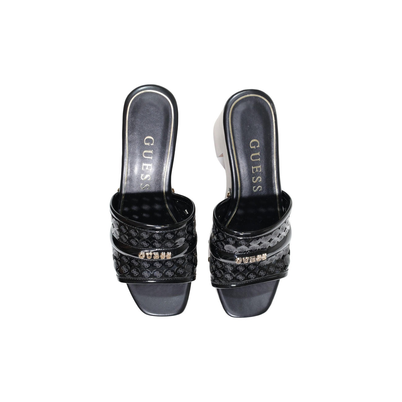 2455247 Guess Ciabatte Nere Plateau Tacco Largo Donna