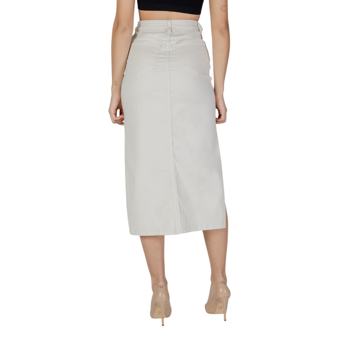 483045 Vila Clothes Gonna Beige Donna Primavera/Estate