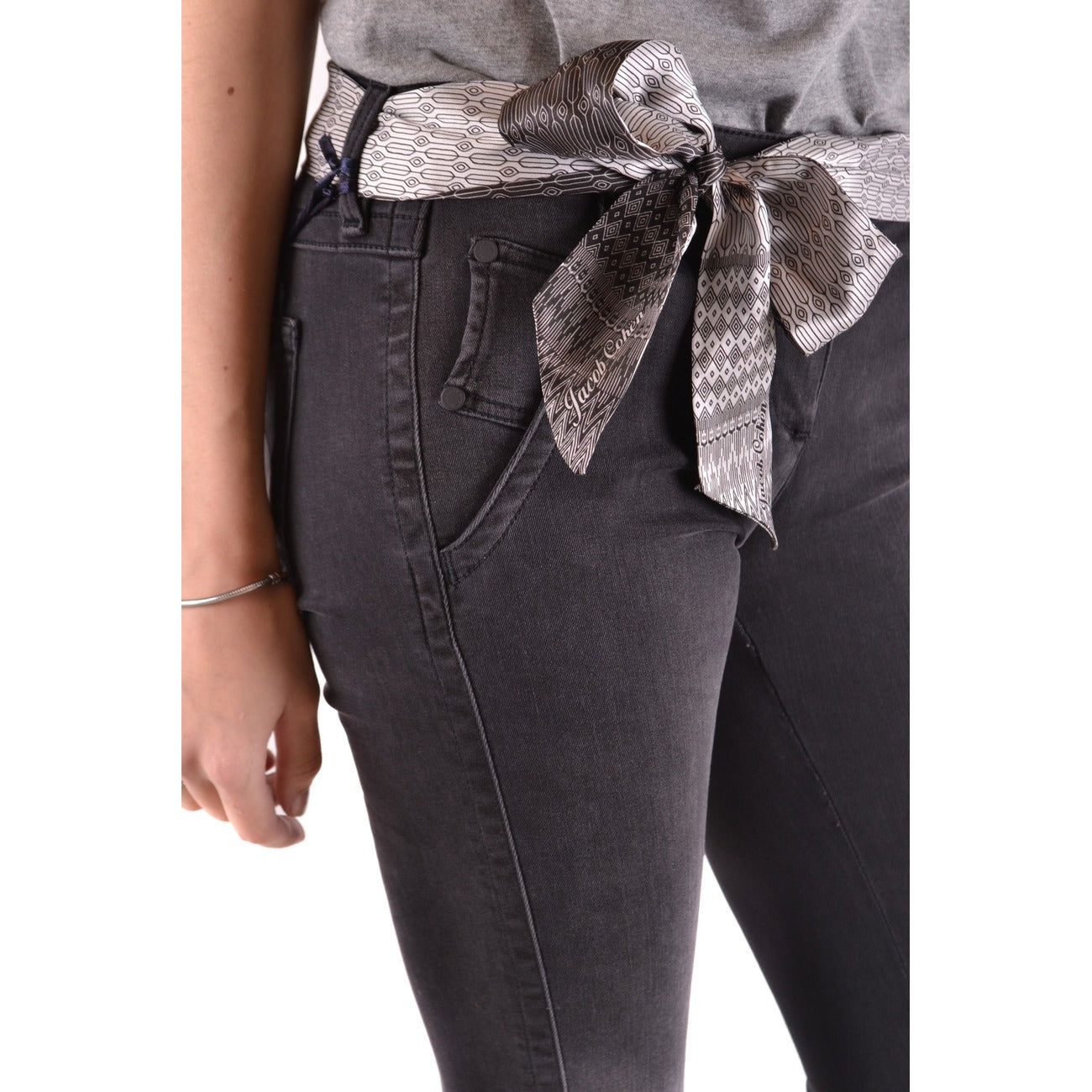 2438003 Jacob Cohen Jeans Neri Cotone Modal Made Italy Donna