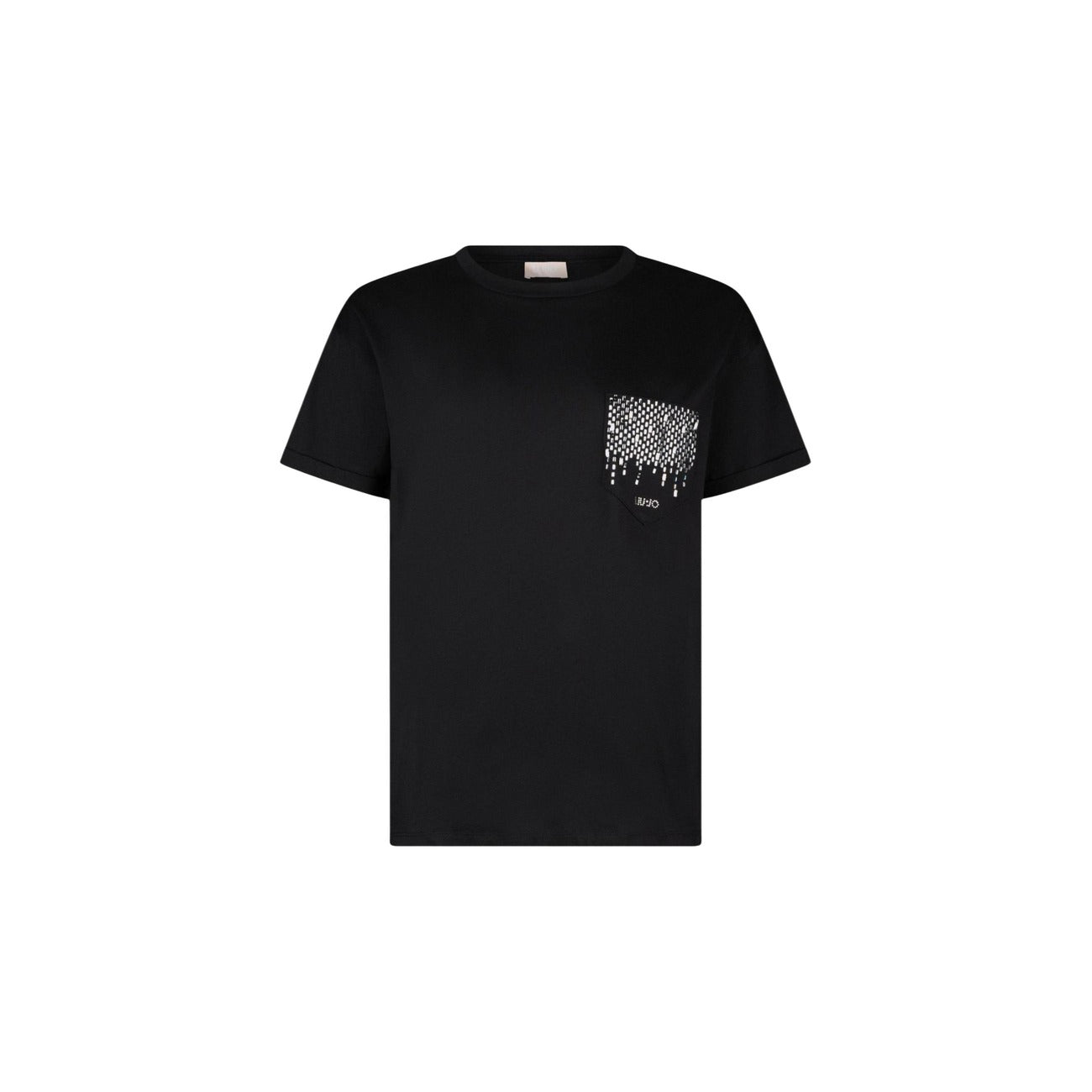 2455973 Liu Jo T-Shirt Donna Nera Cotone Tasca