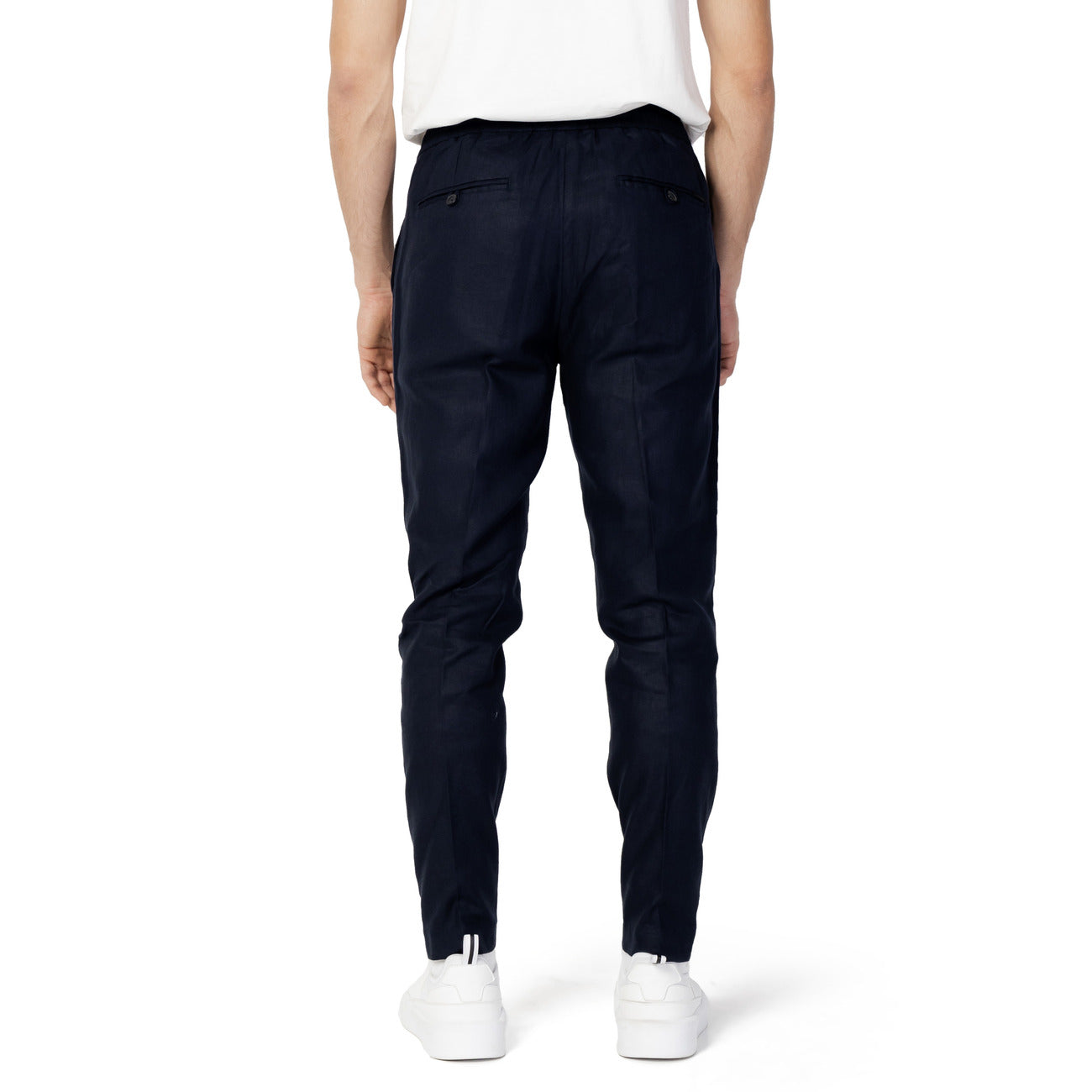 430210 Antony Morato Pantaloni Blu Lino Uomo
