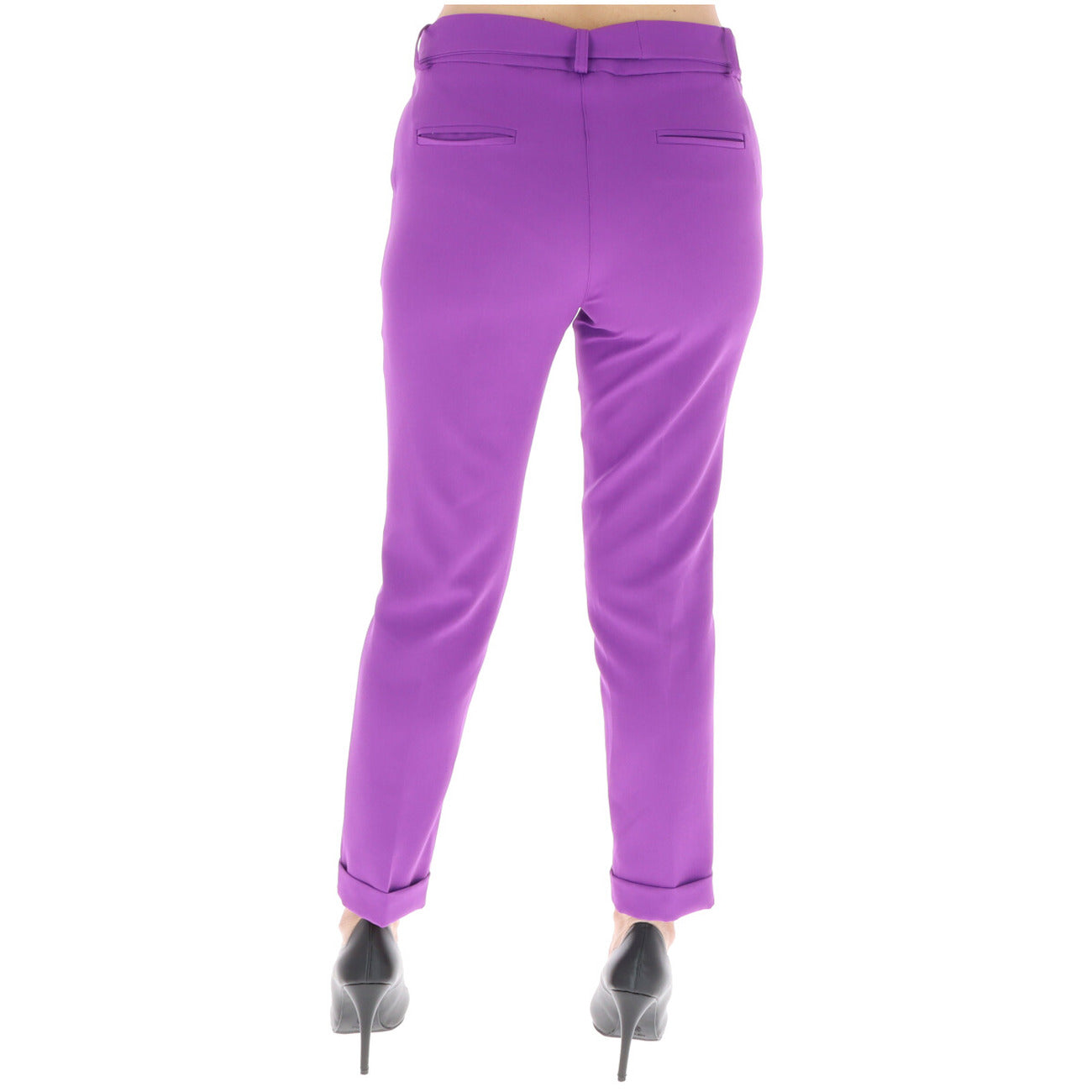 350770 Sol Wears Women Pantaloni Viola con Cintura Donna