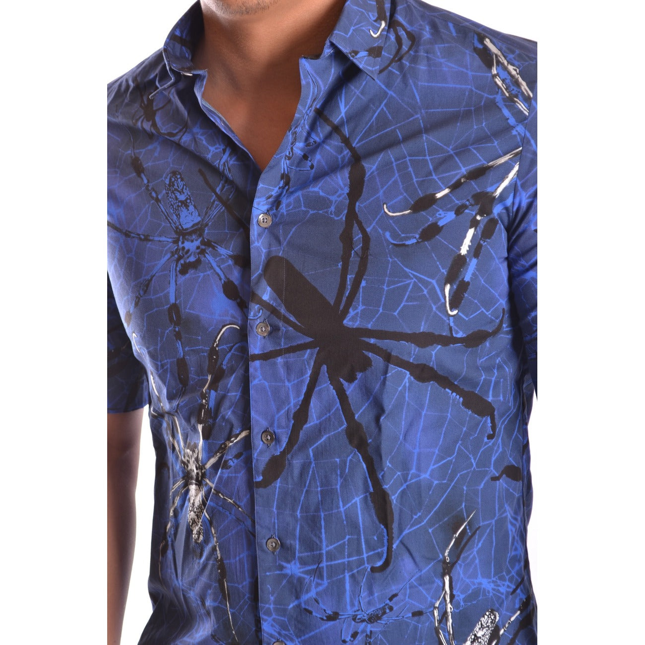 2443975 Alexander McQueen Camicia Blu Stampa Uomo