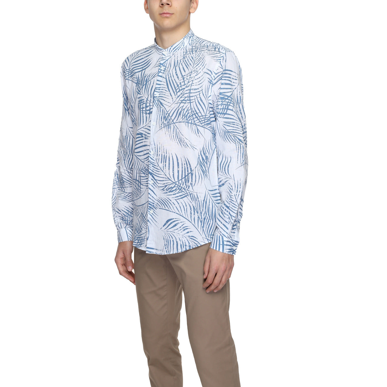 2220038 Antony Morato Camicia Blu Cotone Lino Uomo