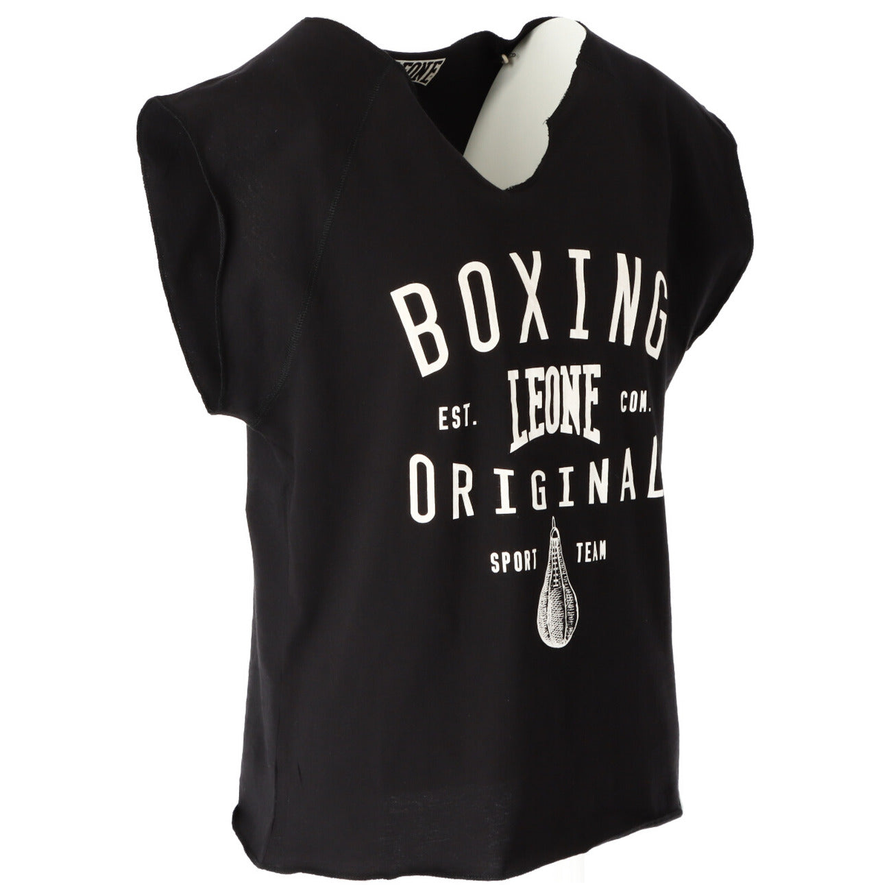 201414 Leone 1947 T-Shirt Nero Cotone Smanicato Uomo