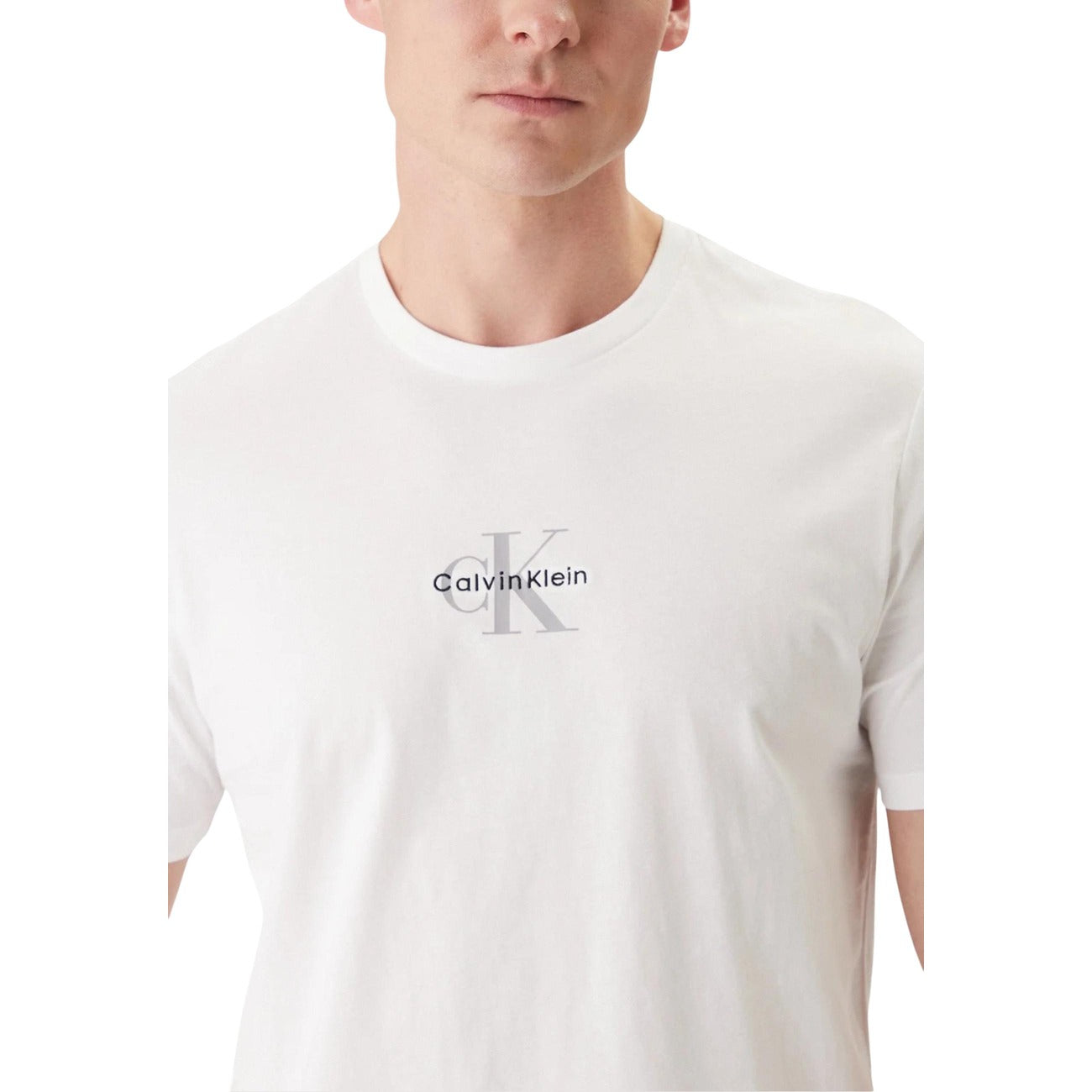 2452424 Calvin Klein Jeans T-Shirt Bianca 100% Cotone Uomo