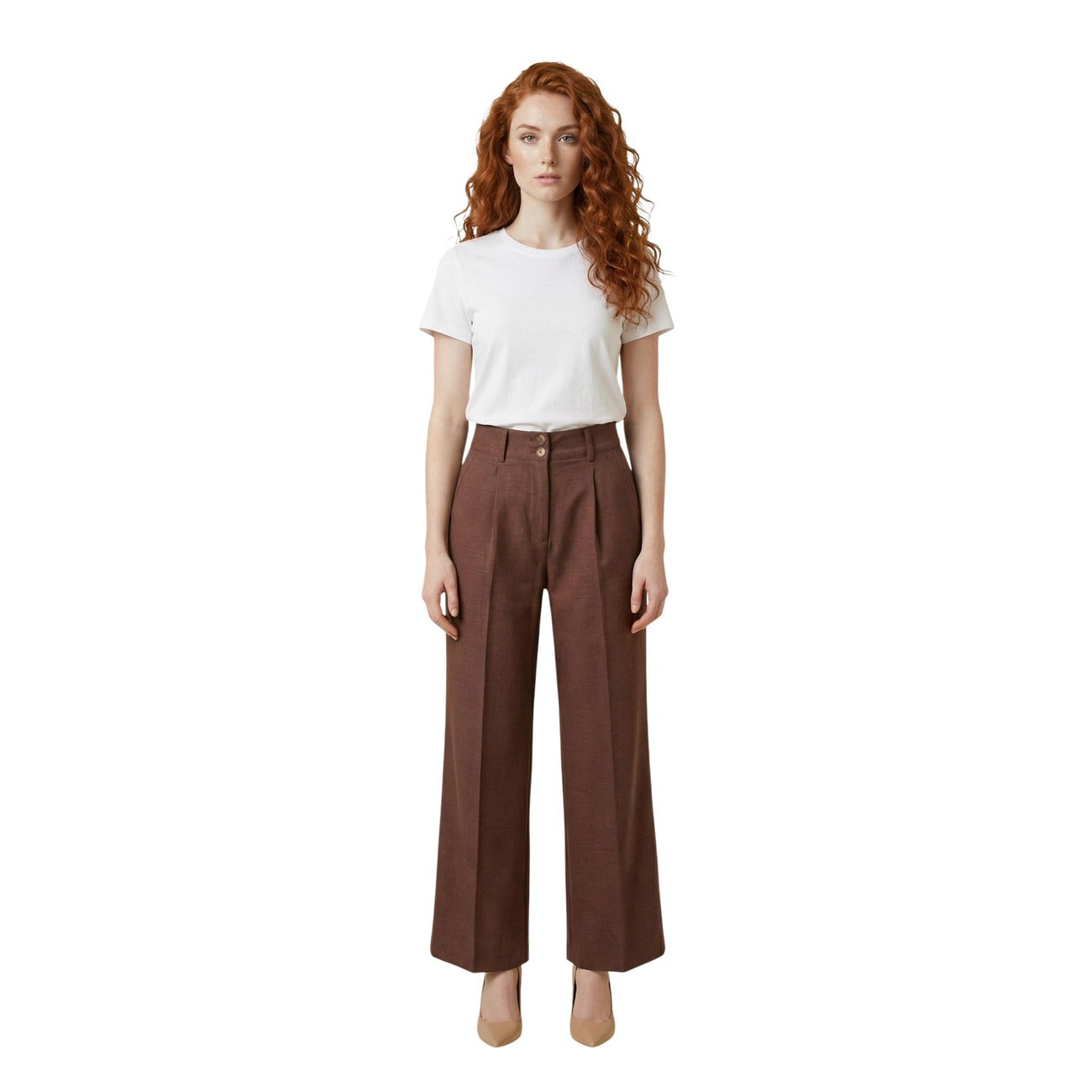 511745 Artigli Pantaloni Marroni Donna Primavera/Estate