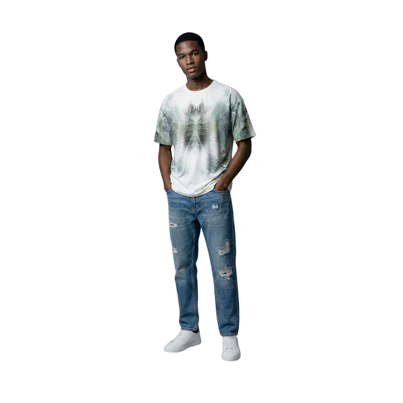 2456232 Antony Morato T-Shirt Bianca Colorata Cotone Uomo