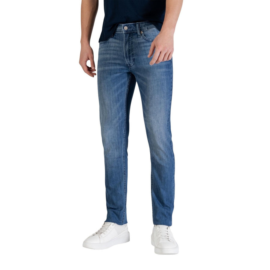 Slim Tapered Medium Washed Denim Jeans Uomo