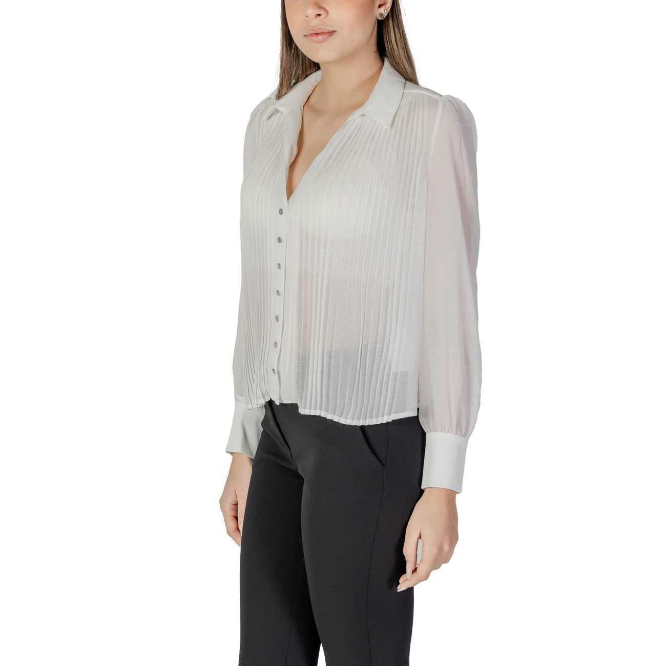 242-CPLIA Morgan De Toi Camicia Bianca Scollo V Donna