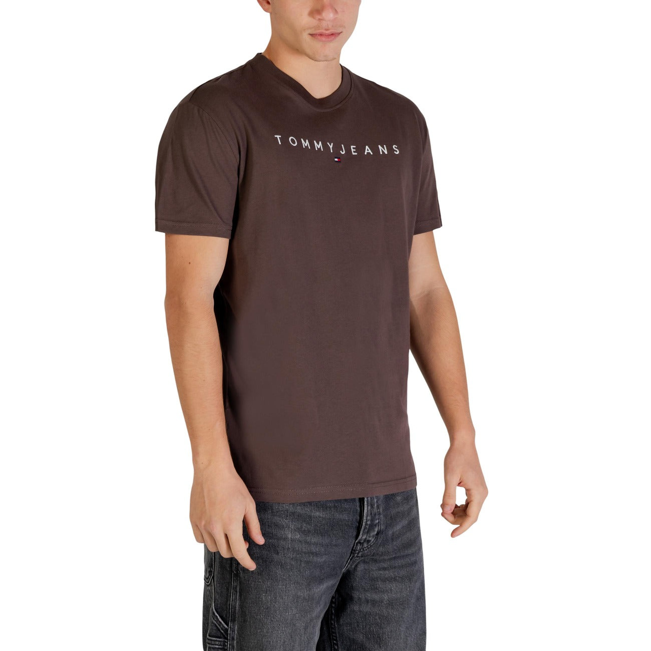 2447427 Tommy Hilfiger Jeans T-shirt Marrone Cotone Organico Uomo