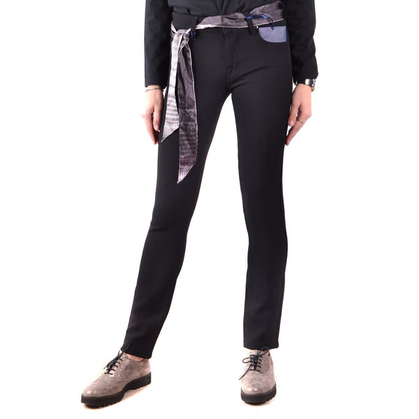 Pantaloni Neri Nylon Elastan Made Italy Donna