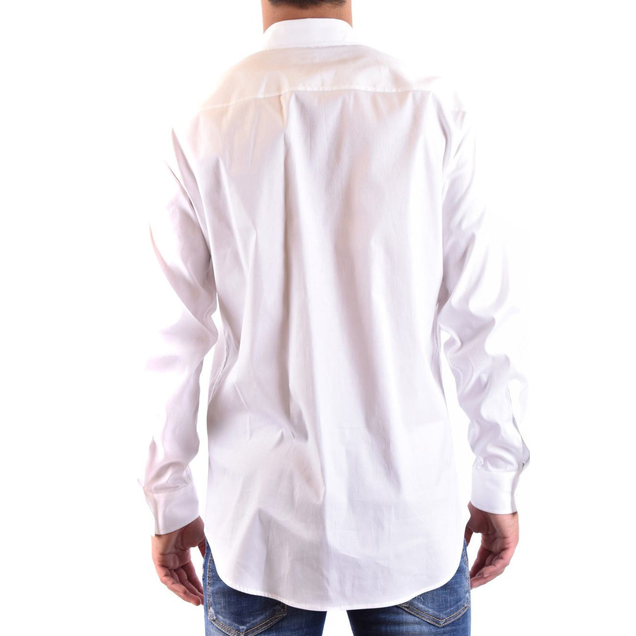 2424454 Dsquared2 Camicia Bianca Cotone Colletto Classico Uomo