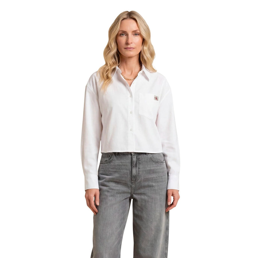 Cotton Poplin Cropped Long Sleeve Shirt LV047F148G Camicia Donna
