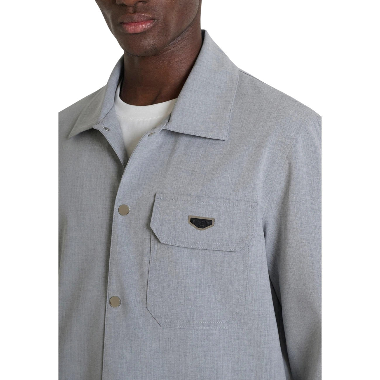 2452939 Antony Morato Camicia Grigia Misto Poliestere Uomo