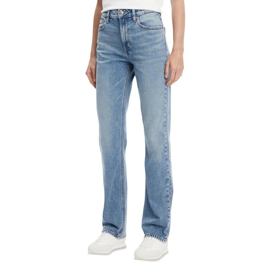High Rise Straight Leg Denim Jeans Donna