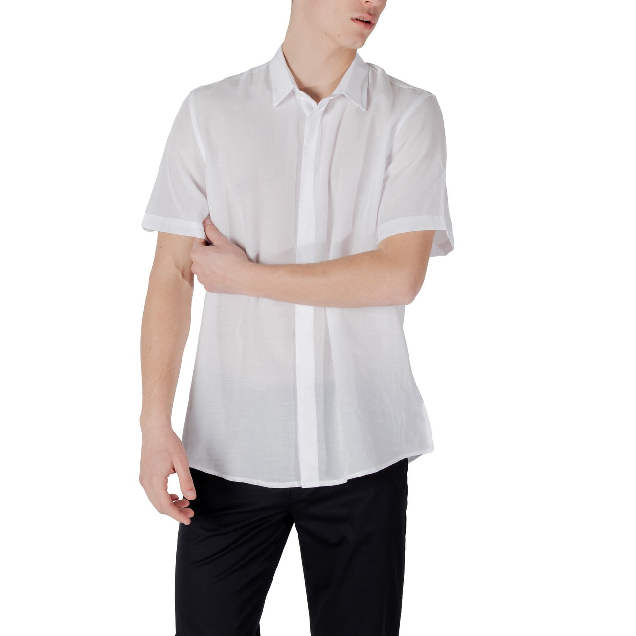 2417338 Antony Morato Camicia Bianca Lyocell Lino Uomo