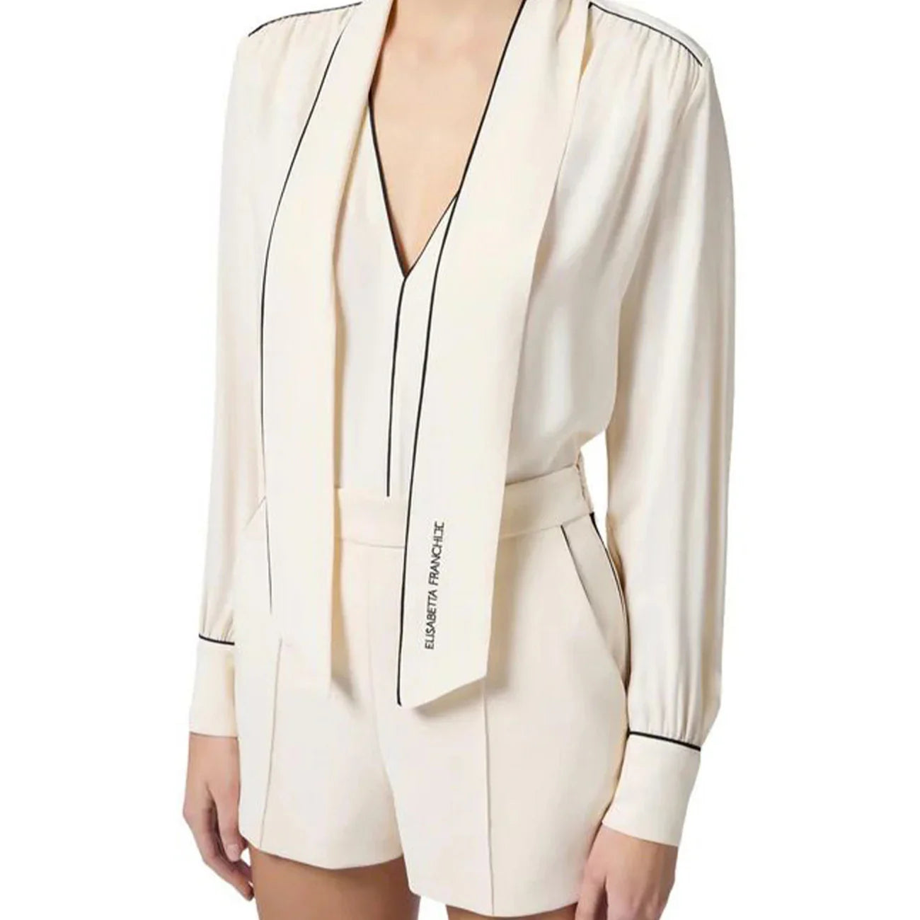 493893 Elisabetta Franchi Blusa Bianca Donna Primavera/Estate