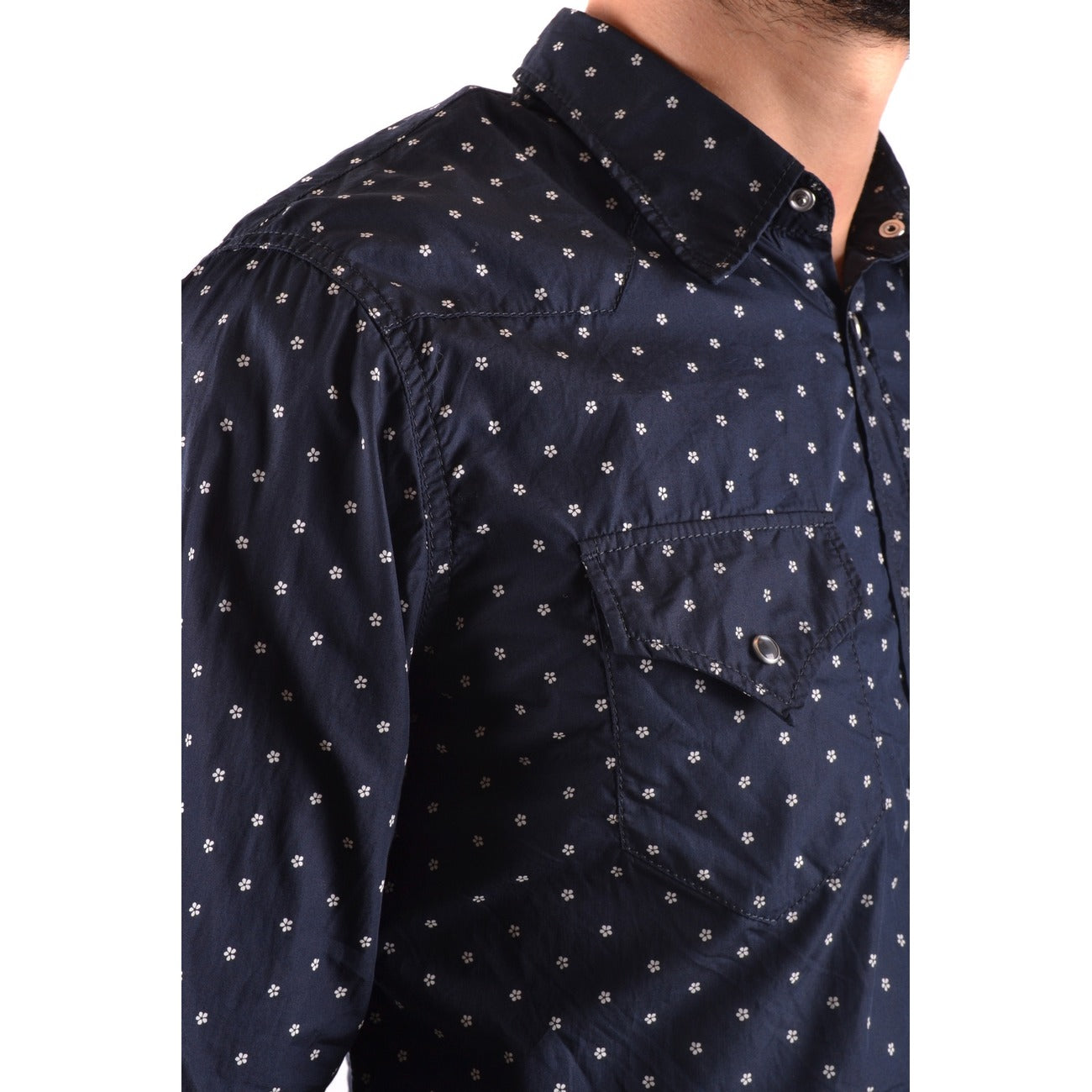 2424989 Dsquared Camicia Blu Floreale Cotone Uomo