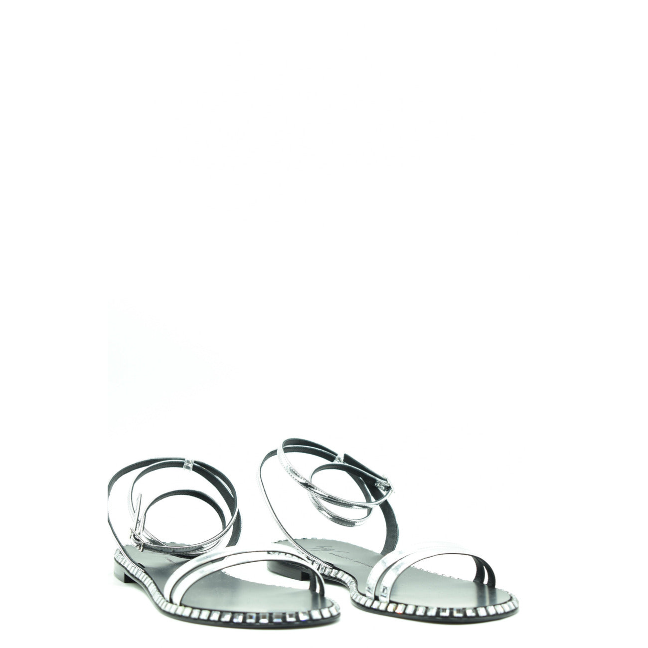 2438510 Giuseppe Zanotti Sandali Neri Pelle Punta Aperta Donna