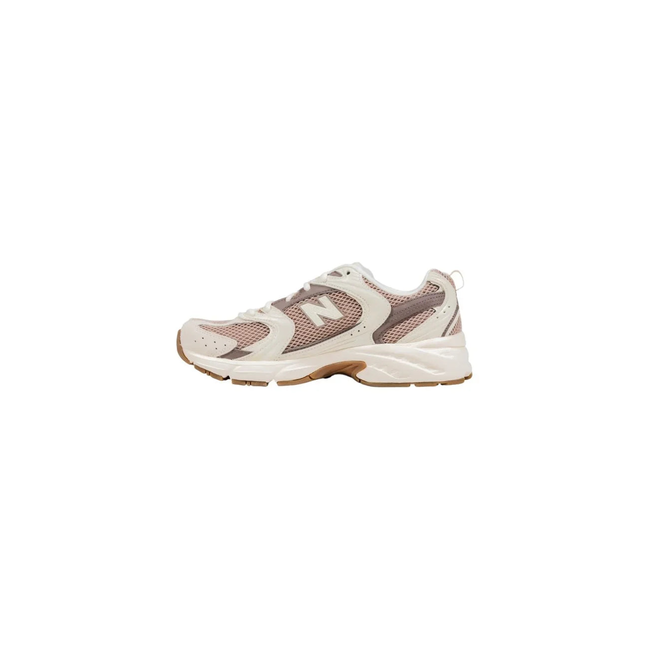 Sneaker donna beige e marrone, design sportivo, suola alta e dettagli traforati