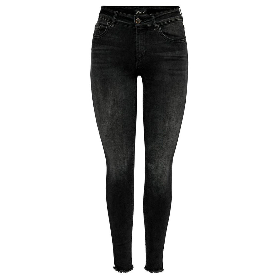Jeans Blush Mid Skinny Raw Ankle Black Denim