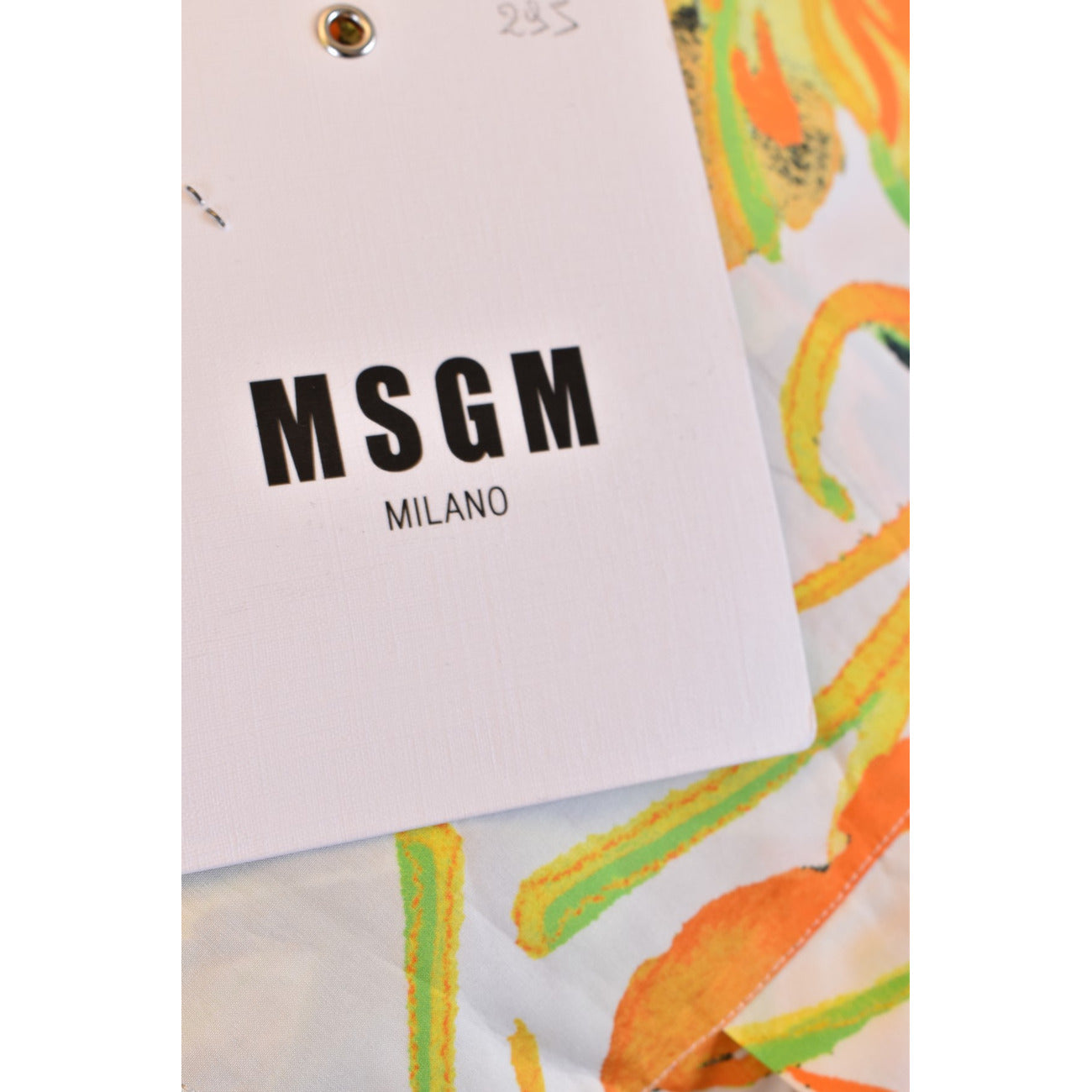 2430892 MSGM Camicia Bianco Floreale Cotone Uomo
