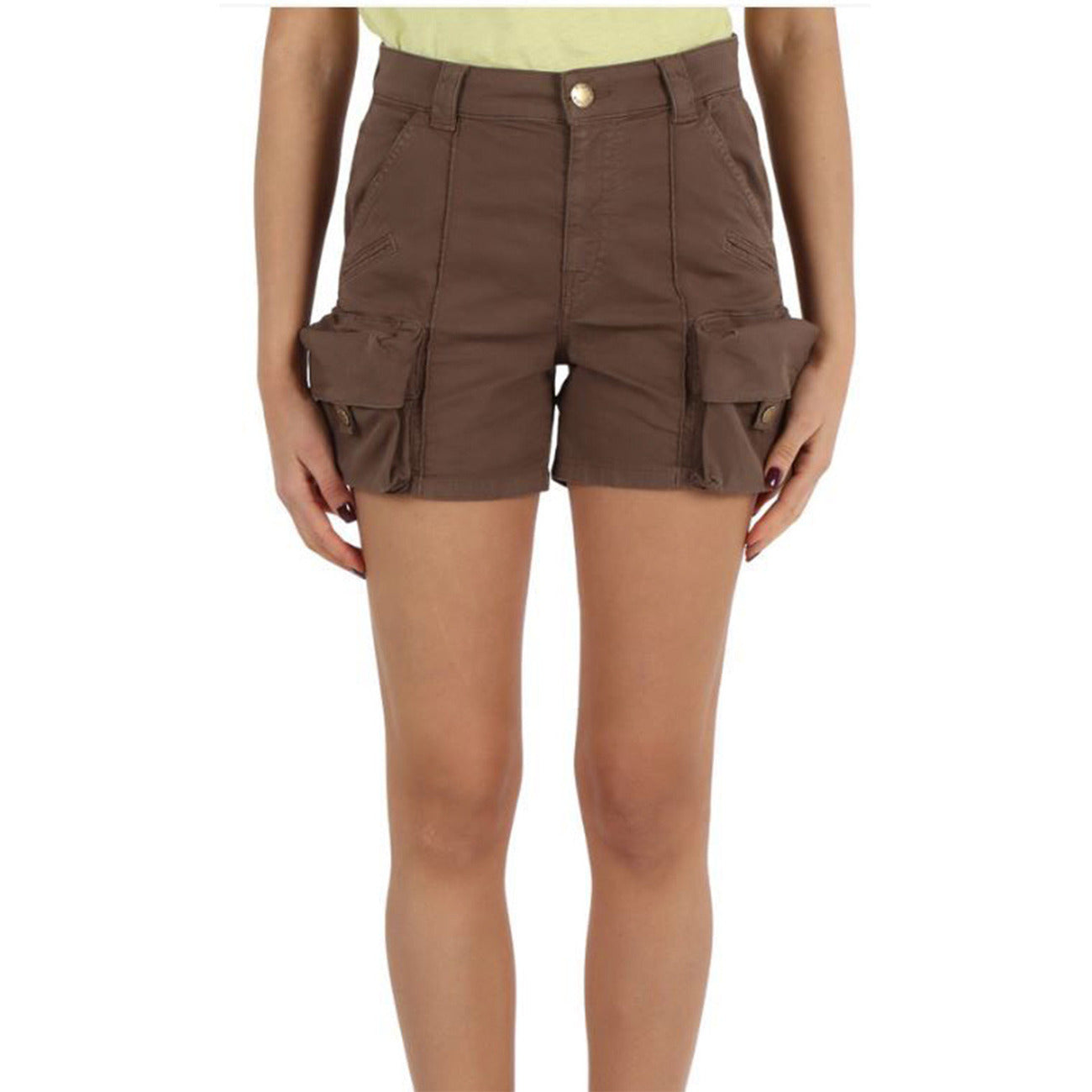 2423004 Pinko Shorts Marroni Donna Cotone 100% Zip