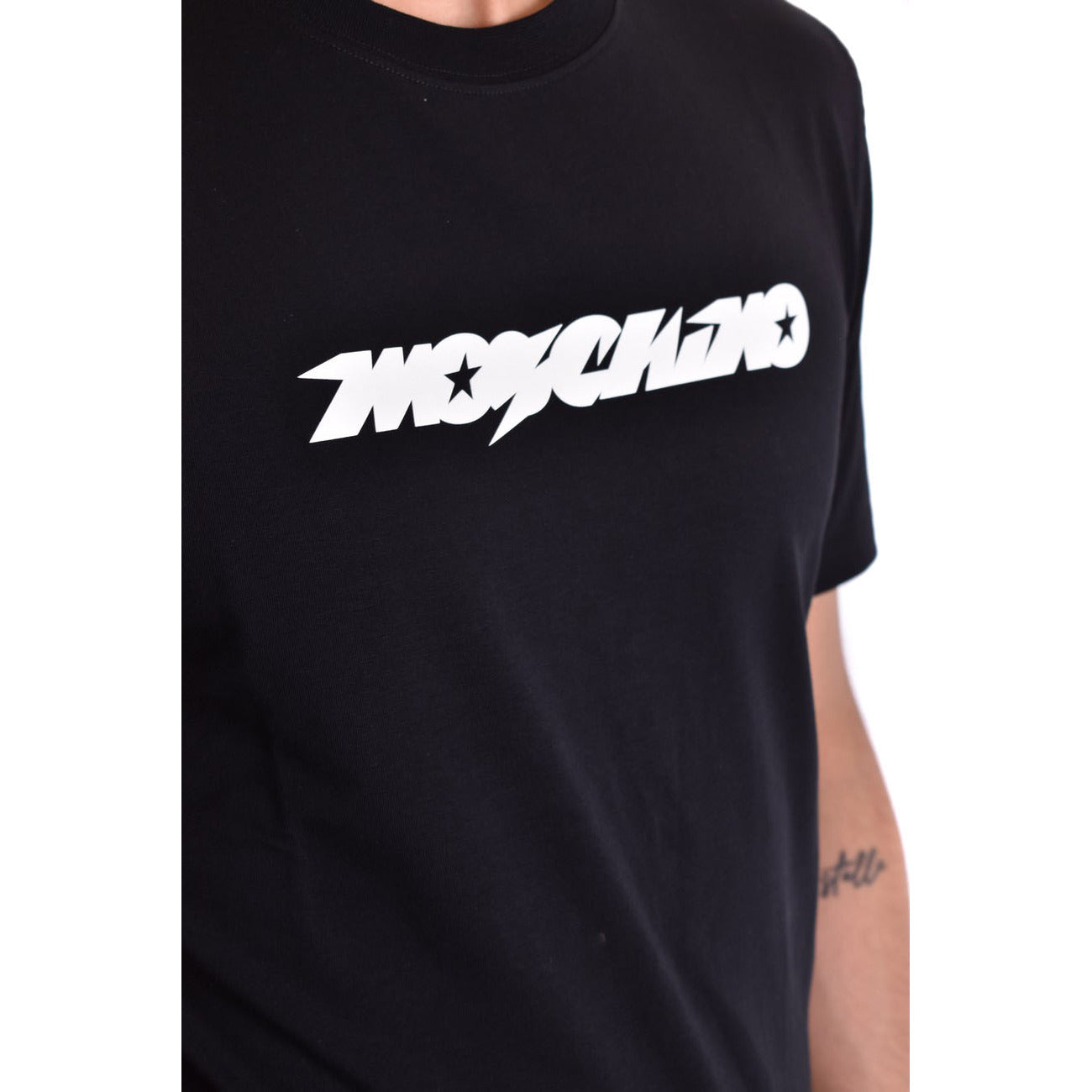 2430904 Moschino T-Shirt Nera Stampa Uomo
