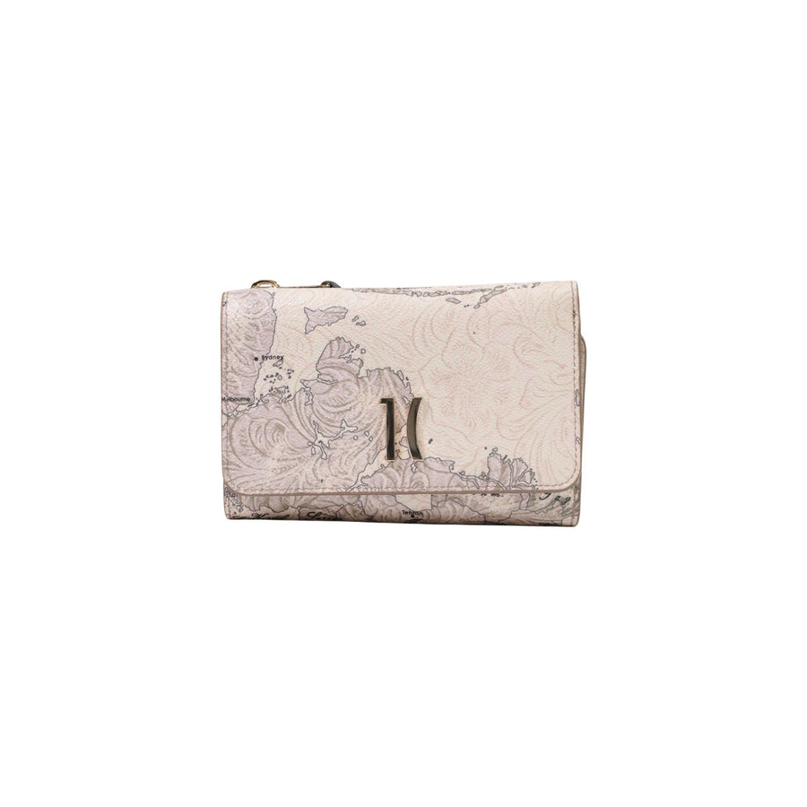 Alviero Martini 1ᴬ Classe Geo White Baroque Portafoglio Grande con Patta