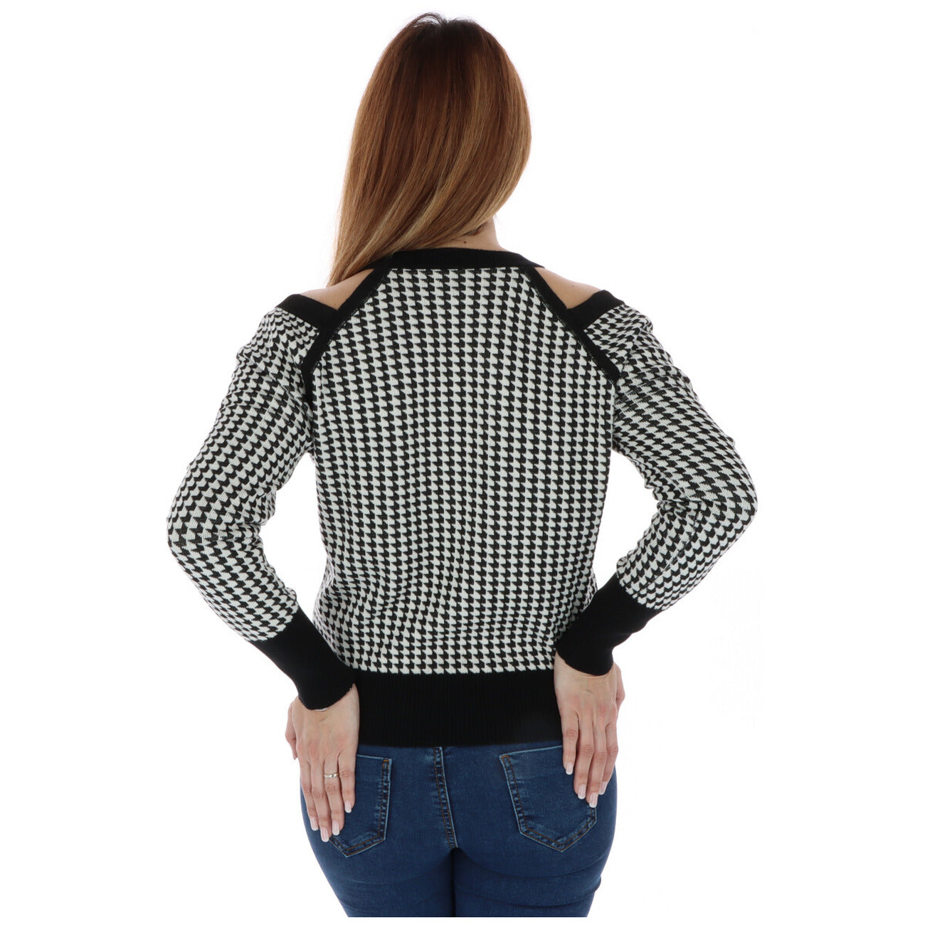 341818 Pinko Maglia Nera Viscosa Fantasia Colorata Donna