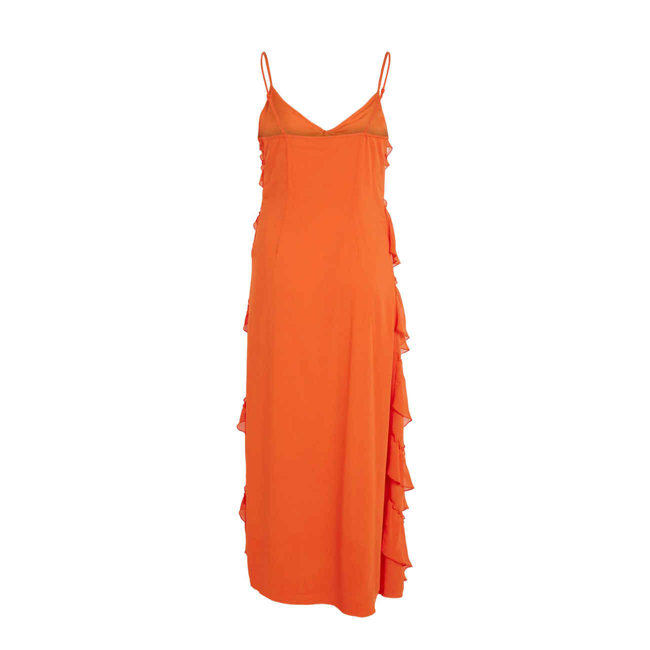 375815 Vila Clothes Abito Arancione Lungo Donna