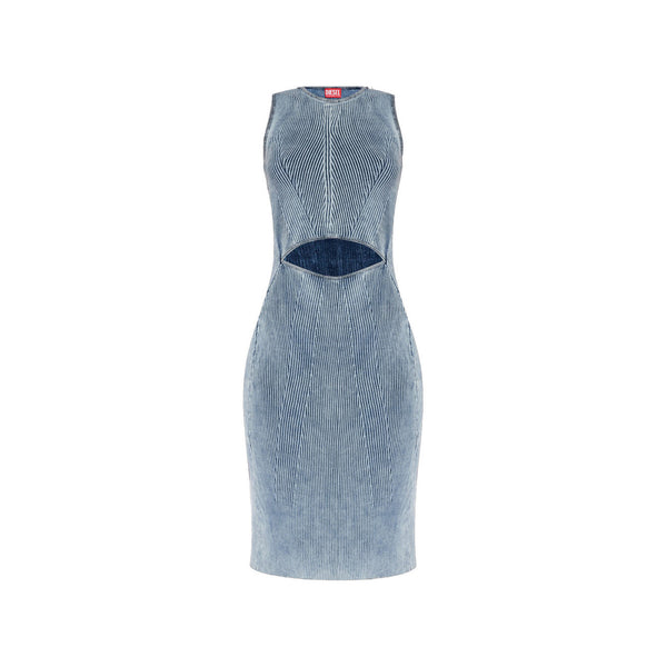 Abito Blu Smanicato Scollo Tondo Donna