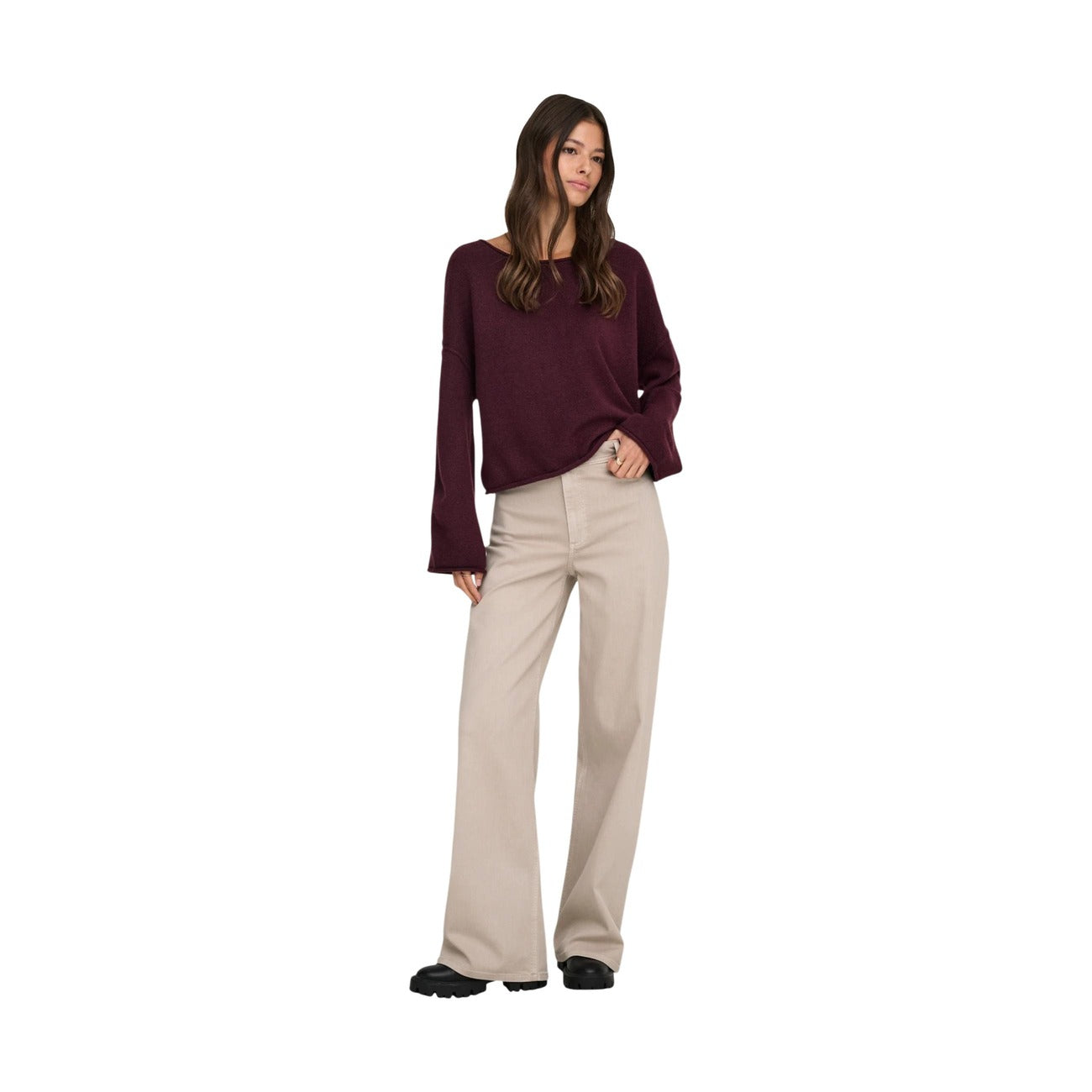 517449 Jacqueline De Yong Pantaloni Beige Donna