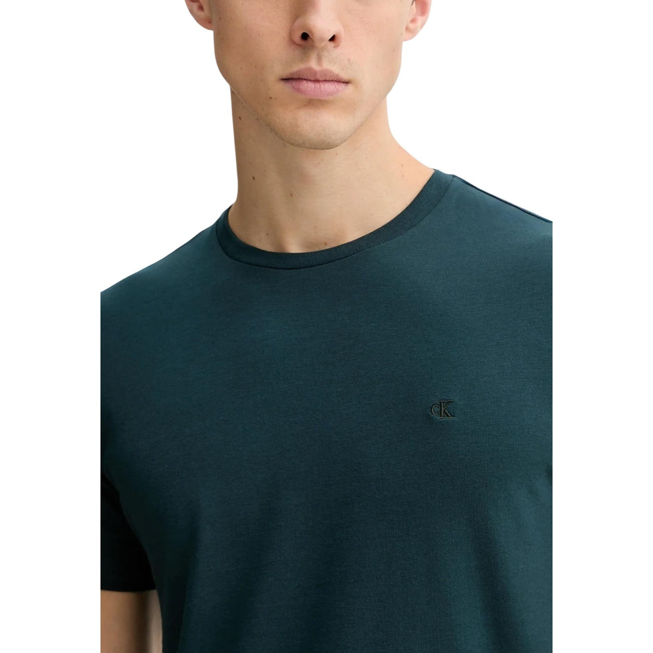 2452237 Calvin Klein T-Shirt Verde Cotone Elastan Uomo