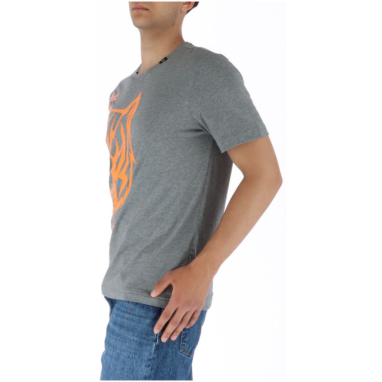 443876 Plein Sport T-Shirt Grigio Stampa Uomo