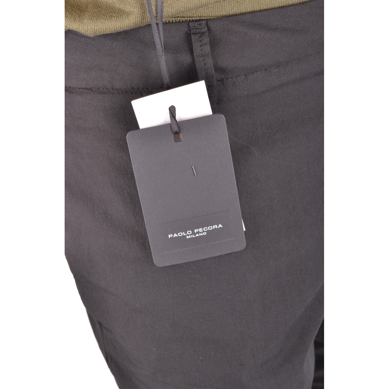 2430953 Paolo Pecora Pantaloni Nero Cotone Elastan Uomo