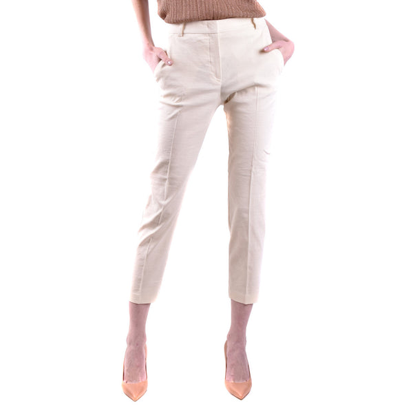 Pantaloni Bianchi Donna Lino 59% Tasche