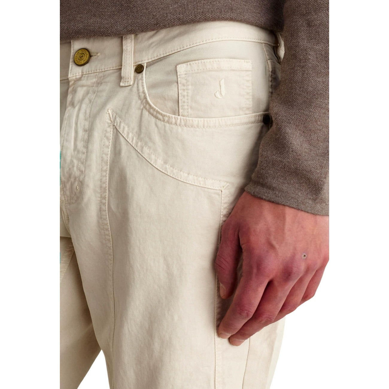 2457000 Jeckerson Pantaloni Bianco Ciniglia Uomo
